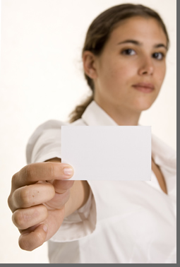 Use your business card - put a logo on it.